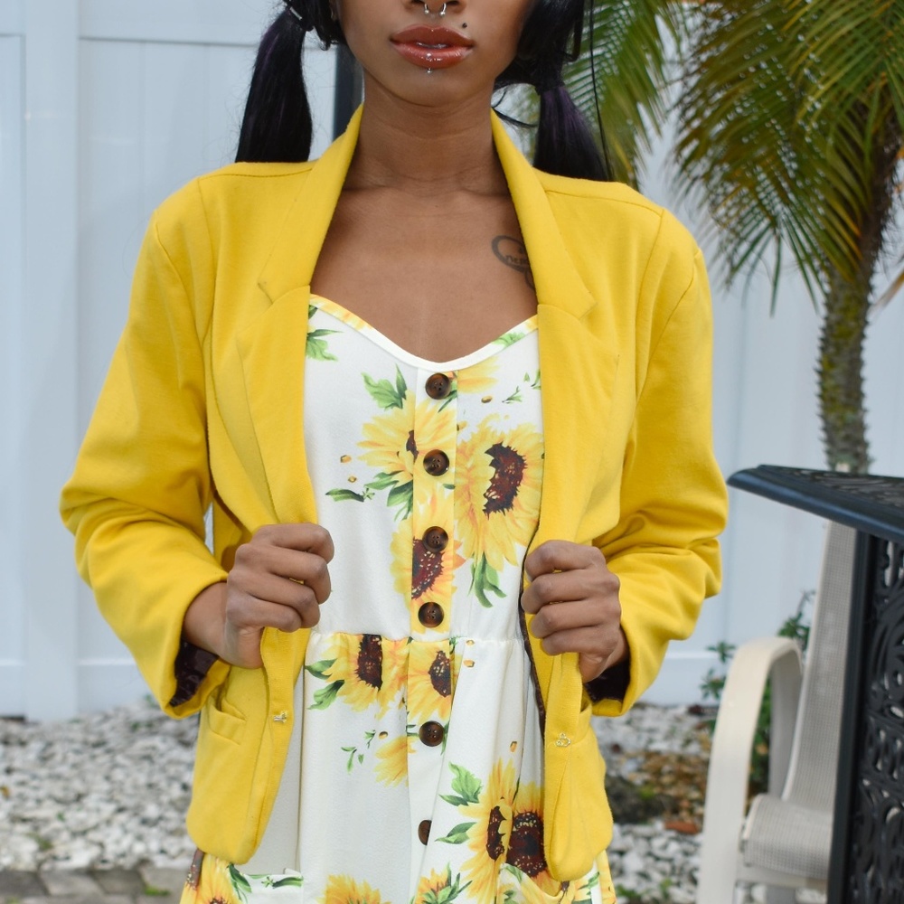 Cute spaghetti strap sunflower dress